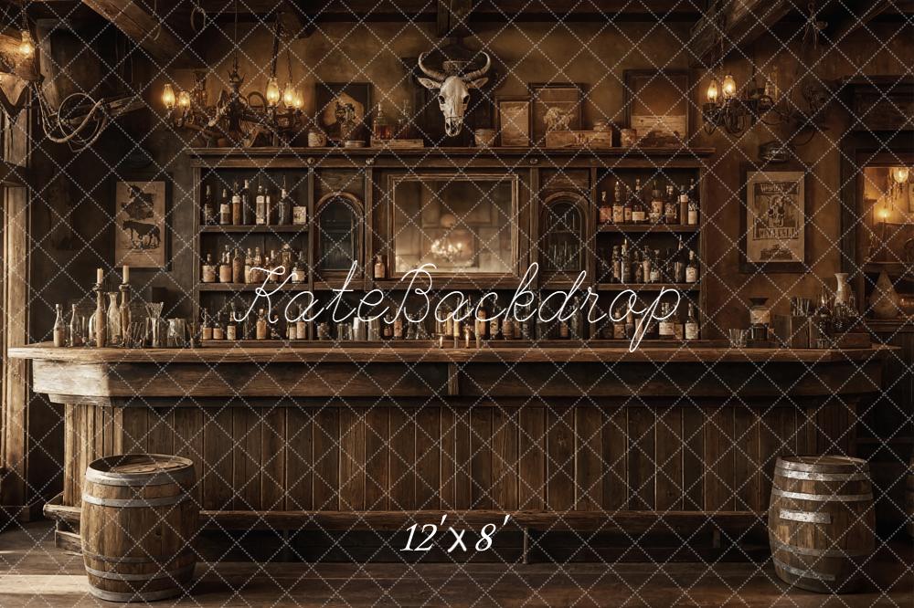 Kate Western Saloon Bar Holz Braun Hintergrund Entworfen von Emetselch