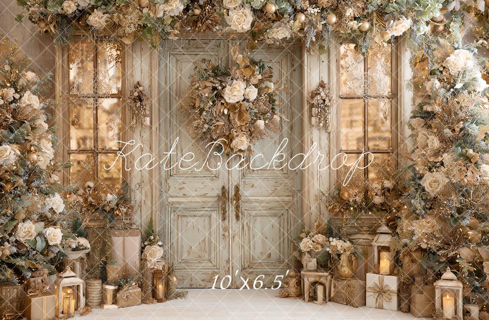 Kate Weihnachten Tür Kranz Gold Hintergrund Entworfen von Ashley Paul