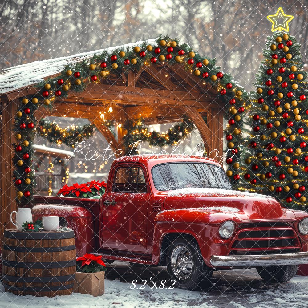 Kate Weihnachten Truck Geschenkpakete Tannenbaum Hintergrund Entworfen von Mini MakeBelieve - Kate Backdrop.de