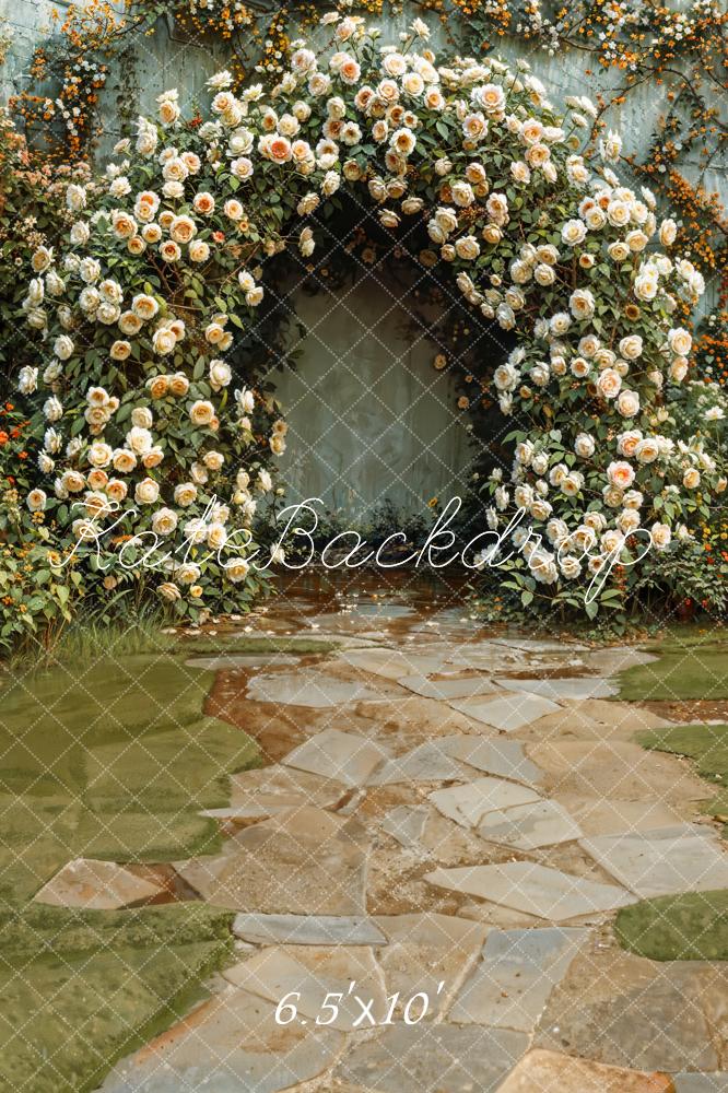 Kate Hochzeit Blumenbogen Steinweg Vintage Hintergrund Entworfen von Emetselch