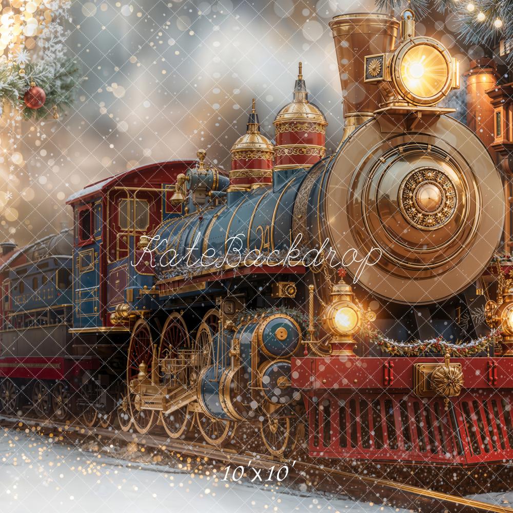 Kate Weihnachten Eisenbahn Nussknacker Vintage Hintergrund Entworfen von Emetselch - Kate Backdrop.de