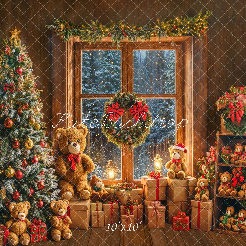 Kate Weihnachten Tannenbaum Geschenke Teddybären Hintergrund Entworfen von Emetselch