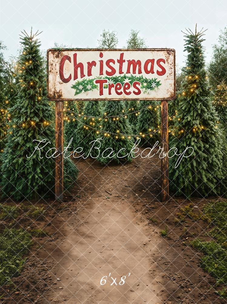 Kate Weihnachten Tannenbäume Lichter Natur Hintergrund Entworfen von Emetselch - Kate Backdrop.de