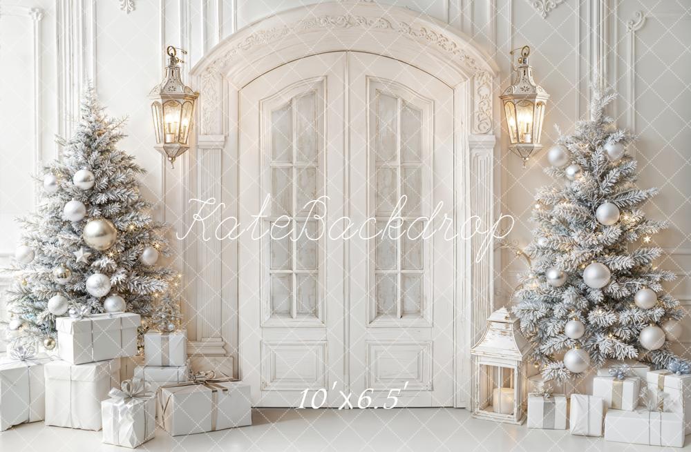 Kate Weihnachten Tür Weihnachtsbäume Weiß Hintergrund Entworfen von Emetselch - Kate Backdrop.de