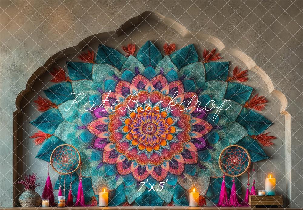 Kate Boho Mandala Traumfänger Kerzen Hintergrund Entworfen von Mini MakeBelieve