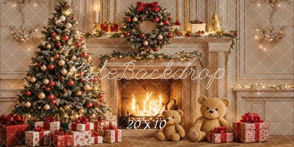 Kate Weihnachten Kamin Baum Klassisch Hintergrund Entworfen von Emetselch