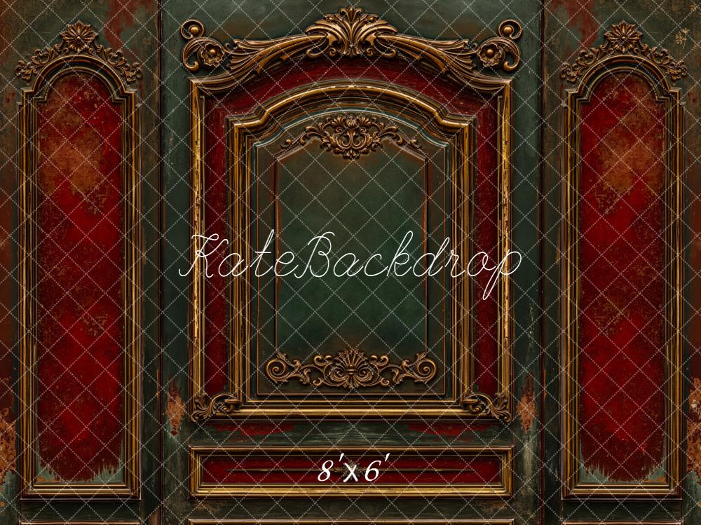 Kate Vintage Prunkrahmen Rot Grün Hintergrund Entworfen von Emetselch - Kate Backdrop.de