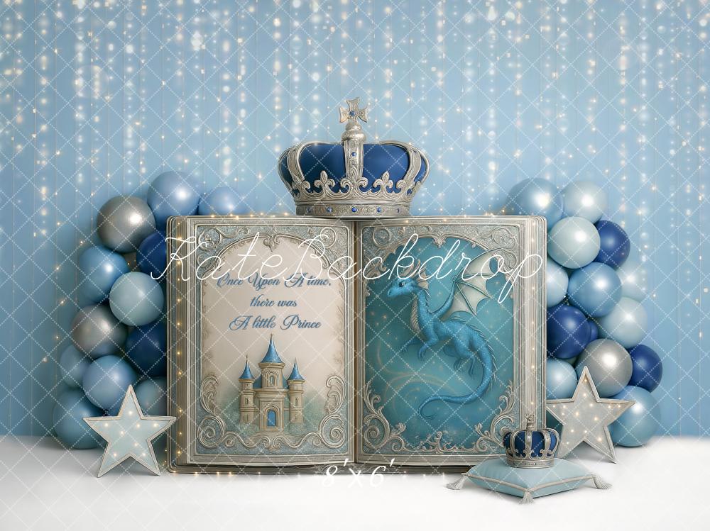 Kate Neugeborenes Märchenbuch Drache Blau Hintergrund Entworfen von Ashley Paul - Kate Backdrop.de
