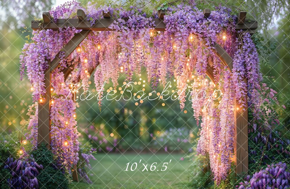 Kate Frühling Lichter Blumenbogen Lila Hintergrund Entworfen von Emetselch - Kate Backdrop.de
