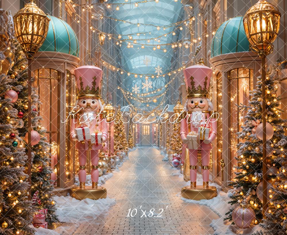 Kate Weihnachten Nussknacker Winterlich Pink Hintergrund Entworfen von Emetselch - Kate Backdrop.de