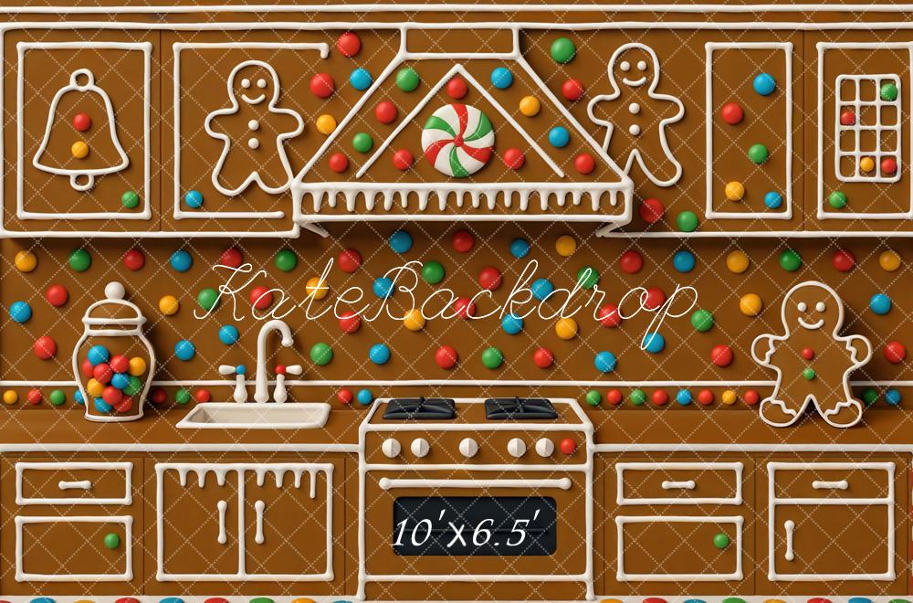 Kate Weihnachten Lebkuchen Küche Bunt Hintergrund Entworfen von Mini MakeBelieve - Kate Backdrop.de