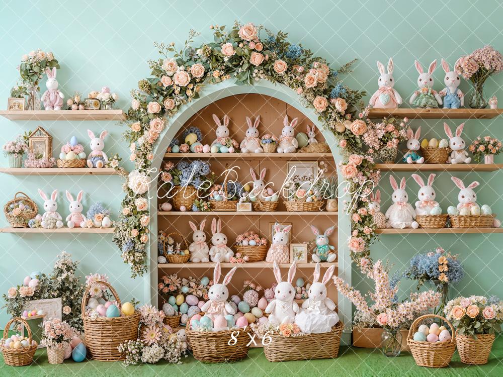 Kate Ostern Hase Eier Blumen Pastell Hintergrund Entworfen von Emetselch