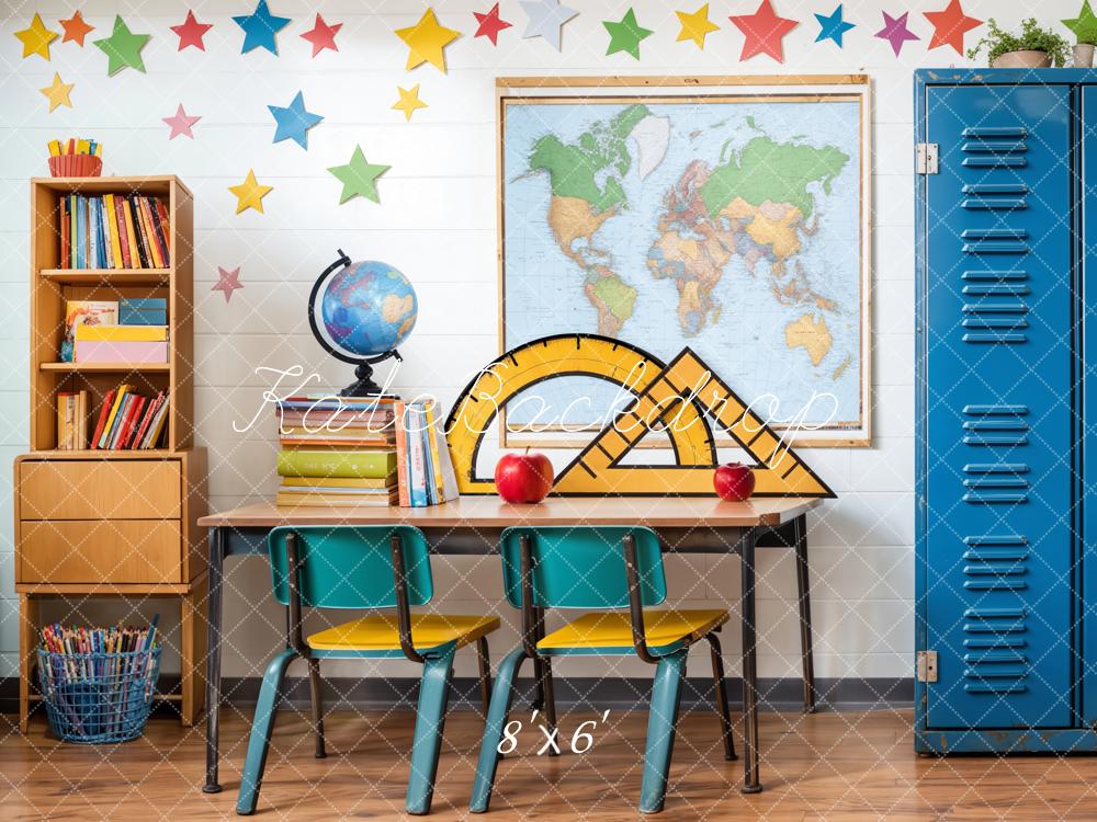 Kate Zurück Zur Schule Klassenzimmer Bunte Sterne Hintergrund Entworfen von Emetselch - Kate Backdrop.de