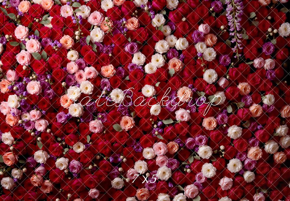Kate Blume Rosen Wand Rot Hintergrund Entworfen von Mini MakeBelieve - Kate Backdrop.de