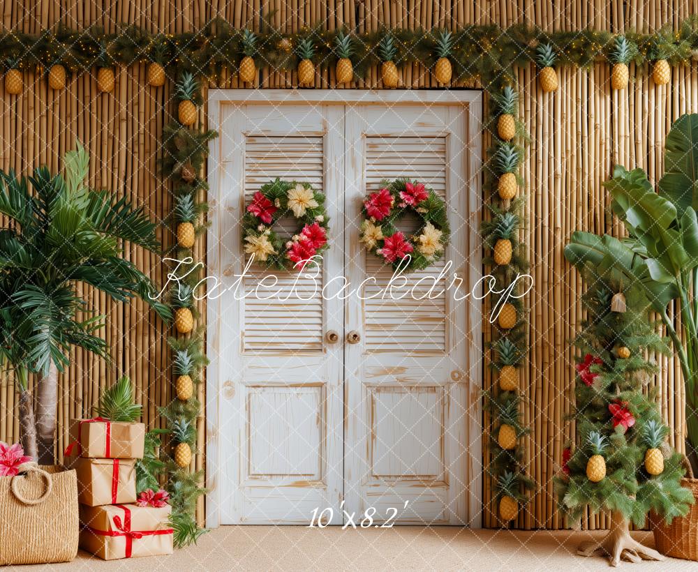 Kate Weihnachten Tropisch Bambus Palmen Hintergrund Entworfen von Patty Roberts - Kate Backdrop.de