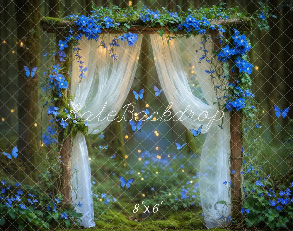 Kate Fairy Blumen Bogen Wald Fleece Hintergrund Entworfen von Chain - Kate Backdrop.de