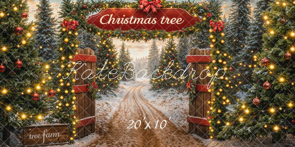 Kate Weihnachten Tor Weihnachtsbaum Lichter Hintergrund Entworfen von Emetselch