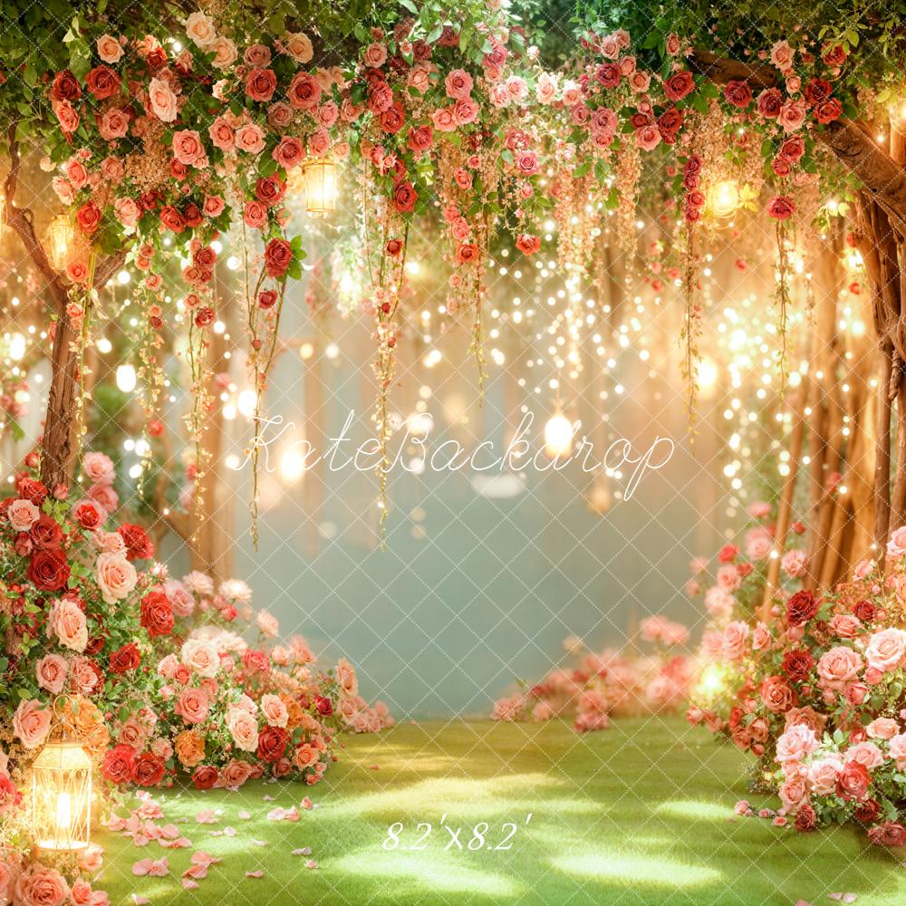 Kate Garten Blumenbogen Lichter Romantisch Hintergrund Entworfen von Emetselch
