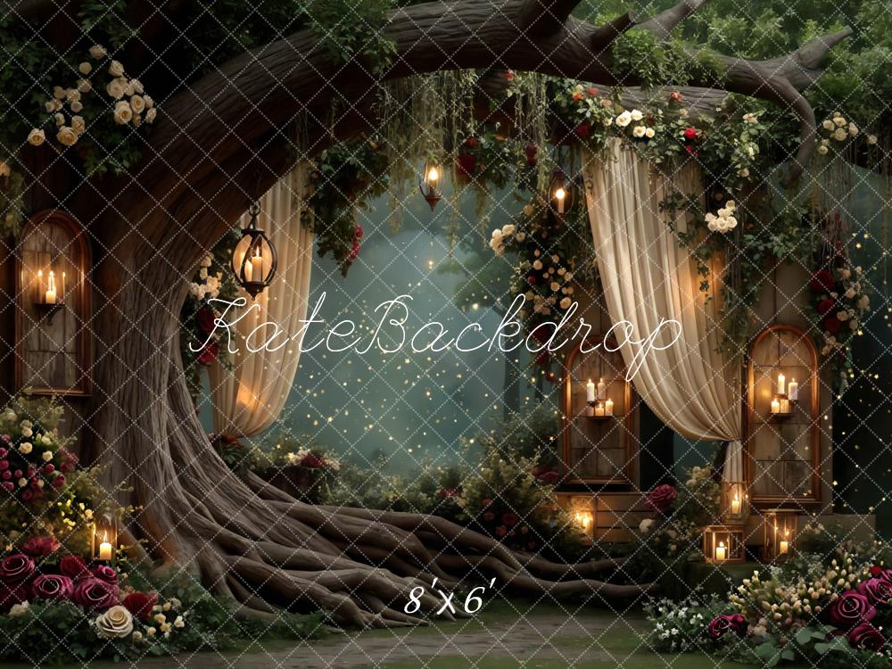 Kate Märchen Baum Lichter Blumen Hintergrund Entworfen von Mini MakeBelieve - Kate Backdrop.de