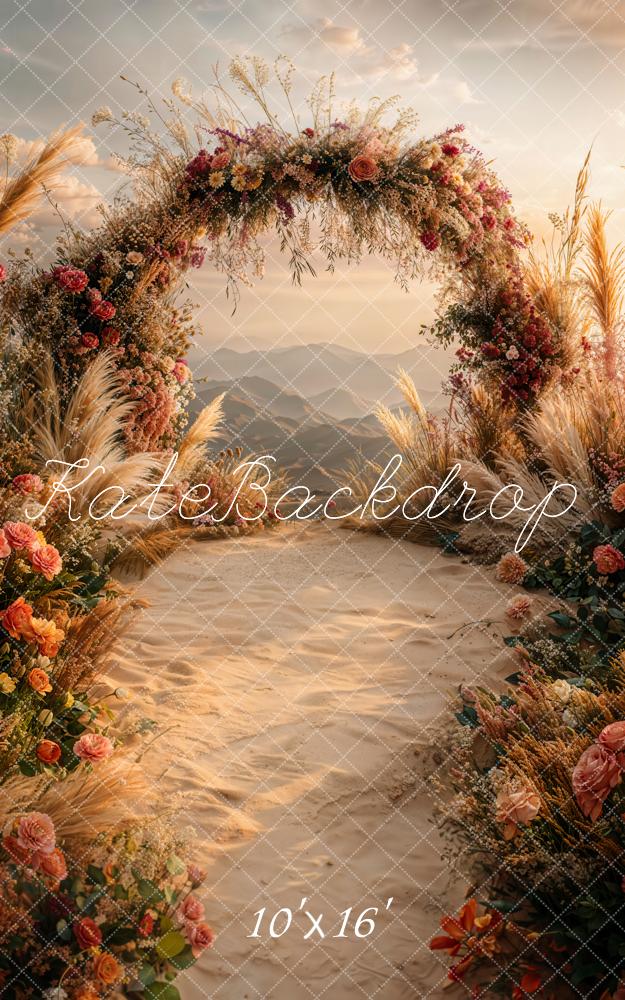Kate Herbst Hochzeit Blumen Bogen Boho Hintergrund Entworfen von Emetselch