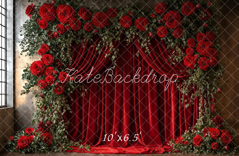 Kate Hochzeit Rote Rosen Vorhang Hintergrund Entworfen von Emetselch - Kate Backdrop.de