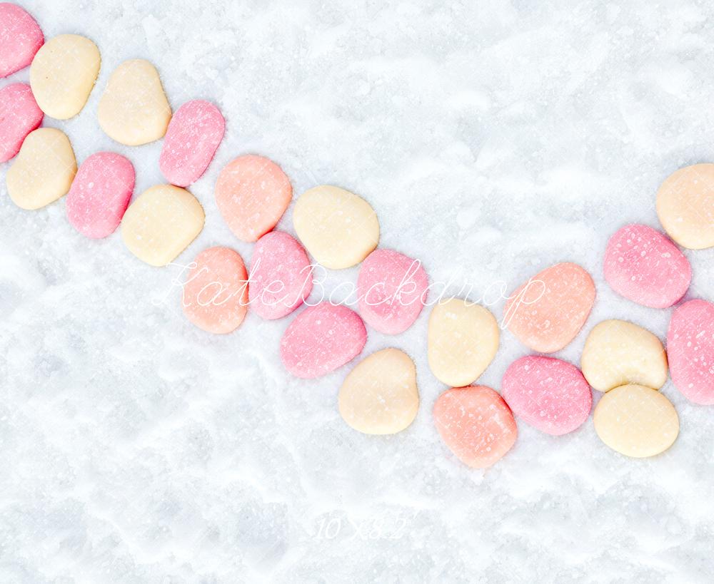 Kate Ostern Bunte Bonbons Weiß Hintergrund Entworfen von Patty Roberts