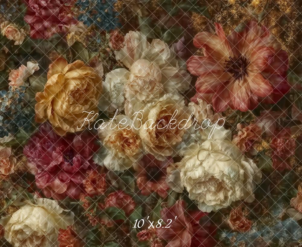 Kate Blumen Rosen Vintage Fleece Hintergrund Entworfen von Emetselch