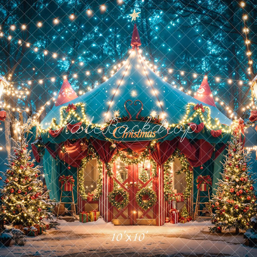 Kate Weihnachten Zirkuszelt Lichter Vintage Hintergrund Entworfen von Emetselch - Kate Backdrop.de