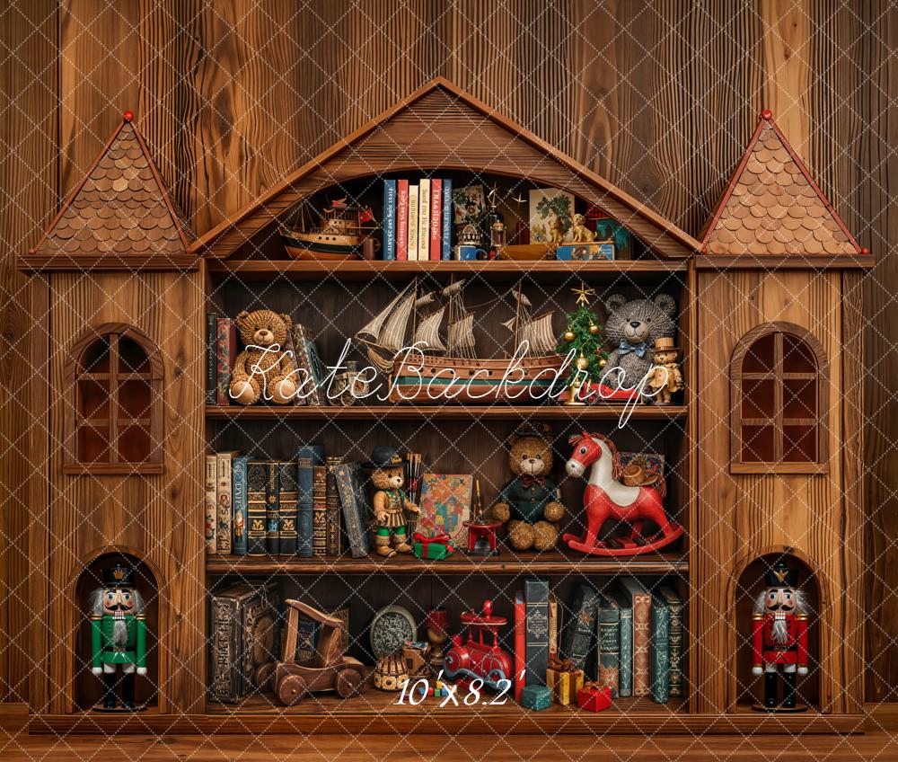 Kate Kinder Bücherregal Spielzeug Holz Fleece Hintergrund Entworfen von Emetselch - Kate Backdrop.de