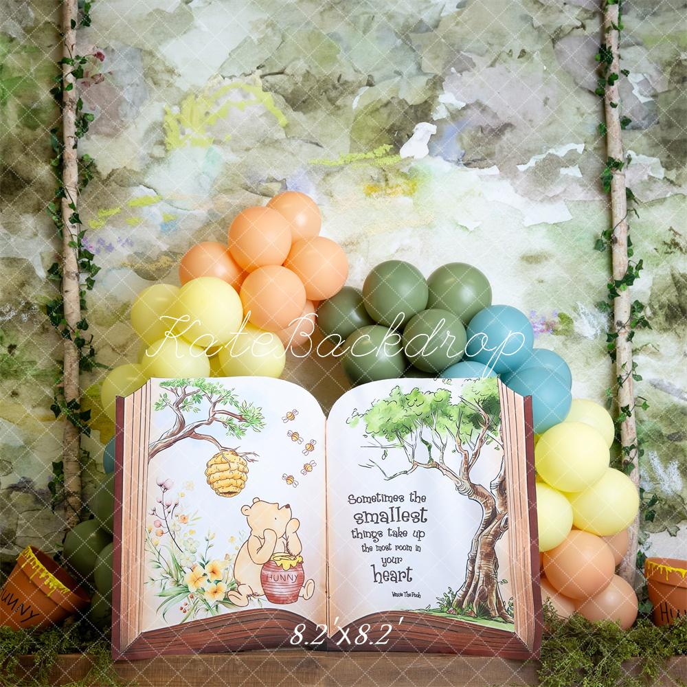 Kate Märchen Honigtopf Buch Ballonbogen Hintergrund Entworfen von Megan Leigh - Kate Backdrop.de