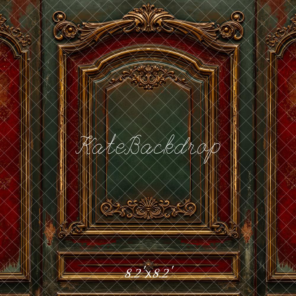 Kate Vintage Prunkrahmen Rot Grün Hintergrund Entworfen von Emetselch - Kate Backdrop.de