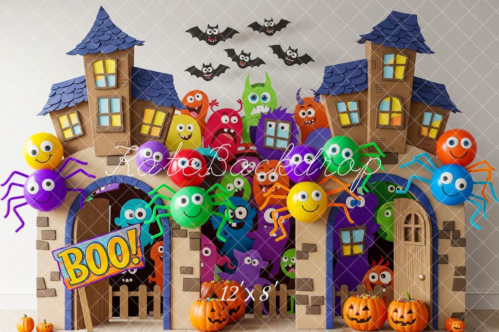 Kate Halloween Schloss Bunte Monster Hintergrund Entworfen von Patty Roberts