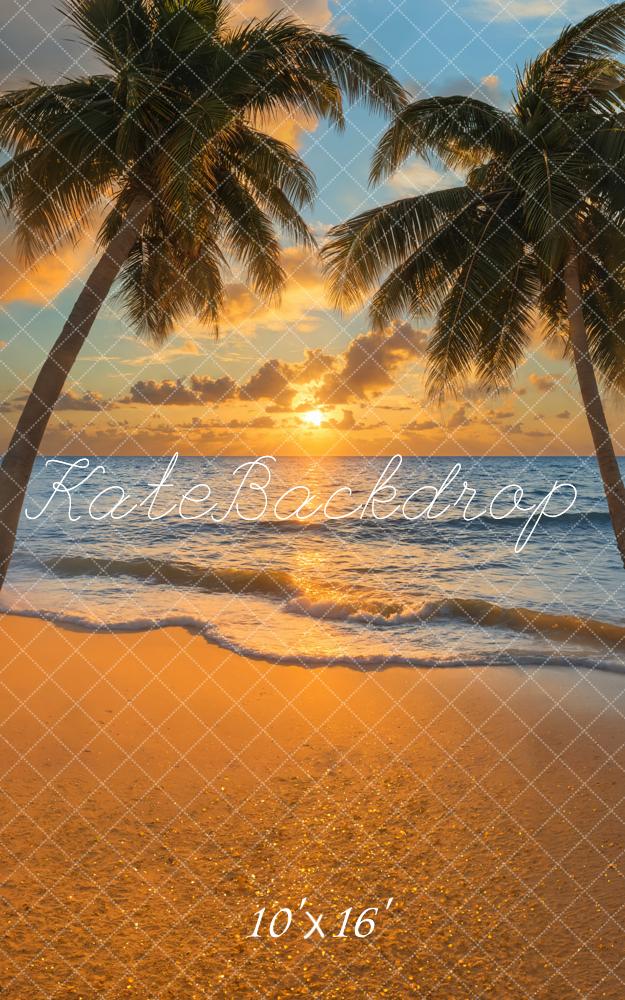 Kate Sommer Palmen Strand Sonnenuntergang Hintergrund Entworfen von Emetselch - Kate Backdrop.de