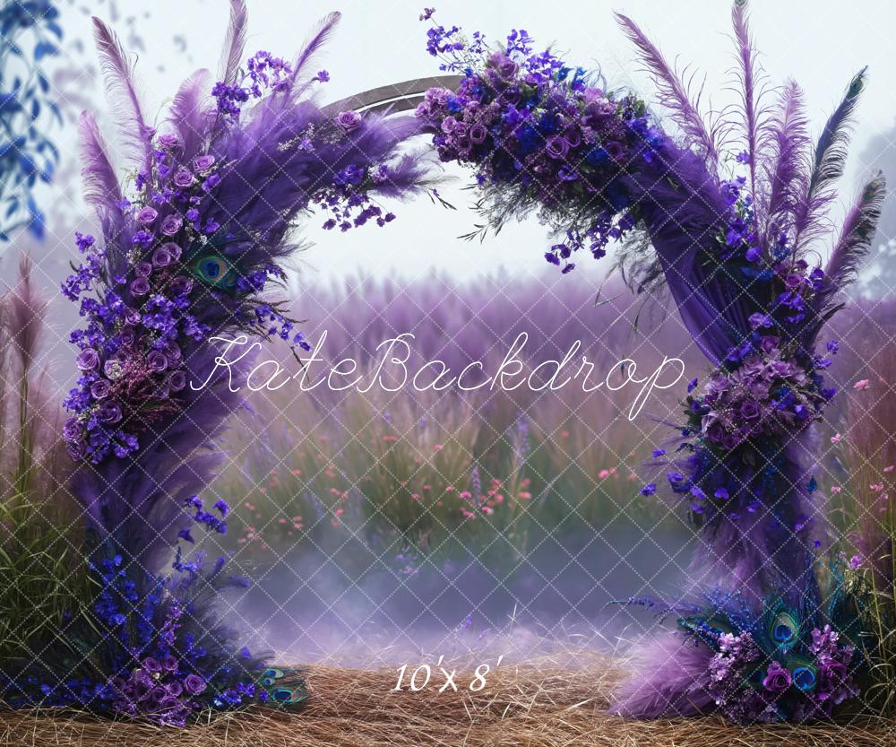 Kate Hochzeit Bogen Blumen Lila Hintergrund Entworfen von Emetselch - Kate Backdrop.de