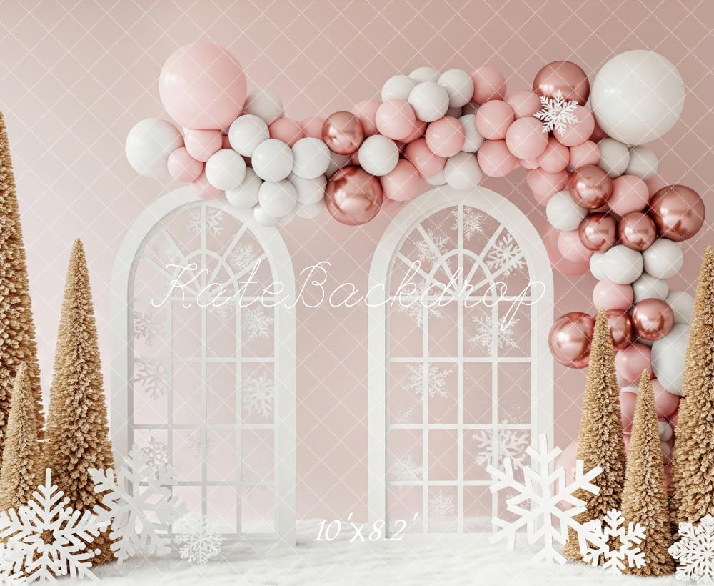 Kate Weihnachten Bögen Luftballons Rosa Hintergrund Entworfen von Patty Roberts