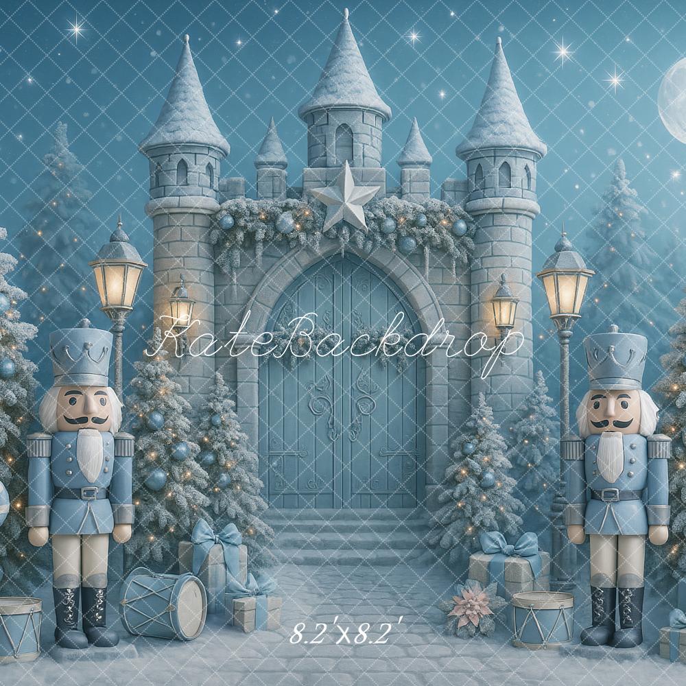 Kate Weihnachten Schloss Nussknacker Blau Hintergrund Entworfen von Ashley Paul
