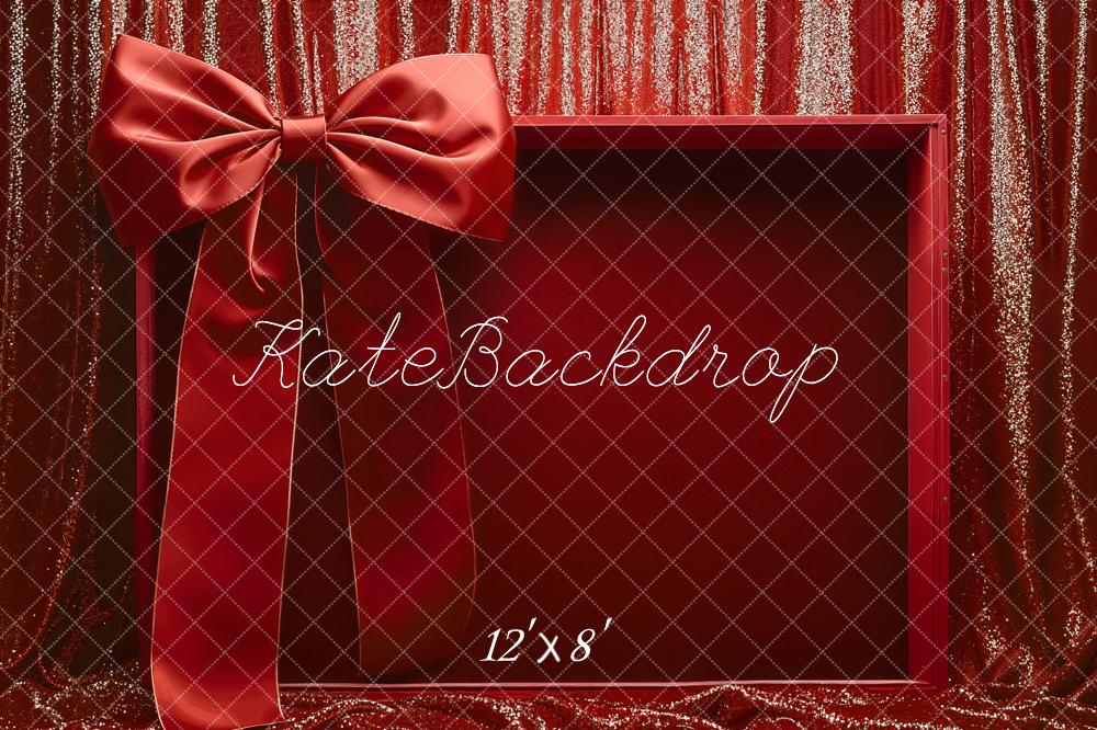 Kate Weihnachten Geschenkbox Schleife Glitzer Rot Hintergrund Entworfen von Emetselch