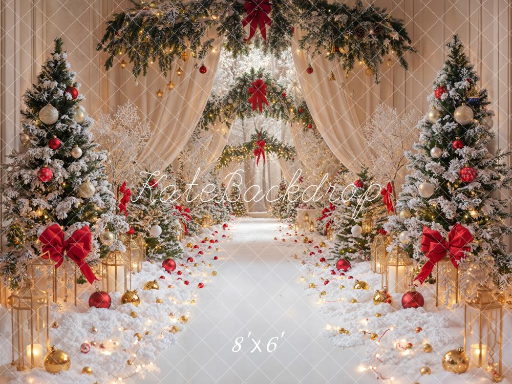 Kate Weihnachten Schnee Tannenbäume Elegant Hintergrund Entworfen von Emetselch - Kate Backdrop.de