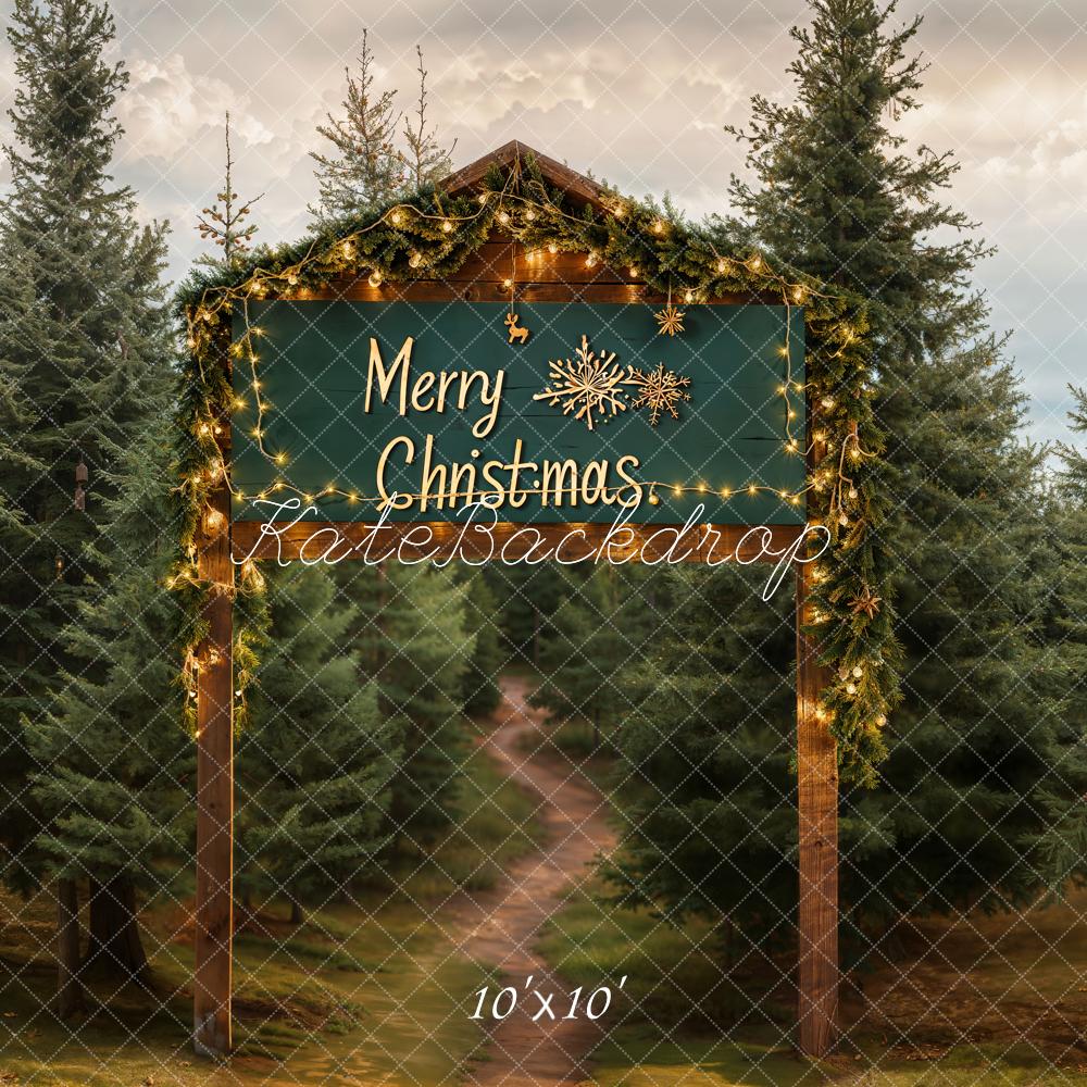 Kate Weihnachten Tannen Baum Lichterkette Hintergrund Entworfen von Emetselch - Kate Backdrop.de