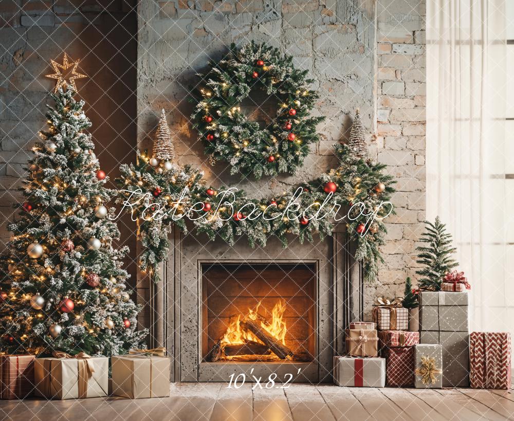 Kate Weihnachten Baum Kamin Geschenke Hintergrund Entworfen von Emetselch