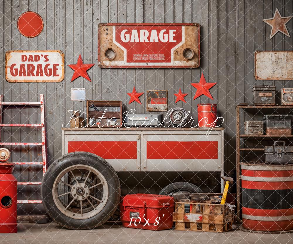 Kate Garage Werkzeug Rot Vintage Hintergrund Entworfen von Emetselch - Kate Backdrop.de