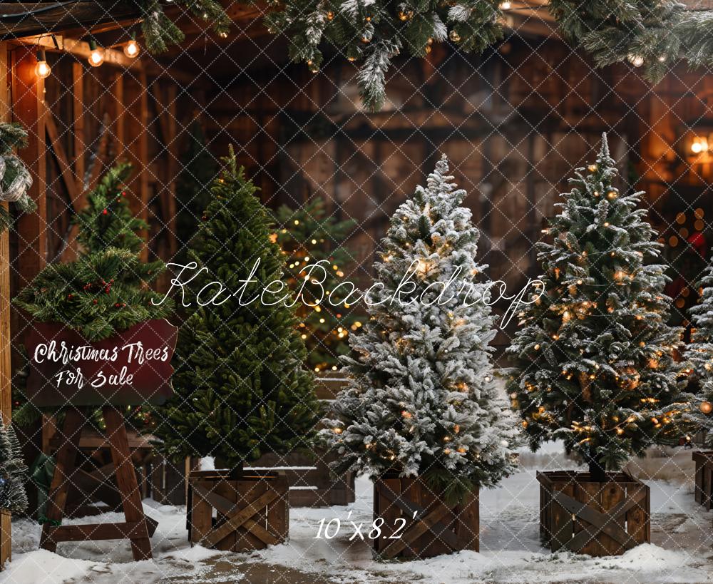 Kate Weihnachten Tannenbäume Lichter Vintage Hintergrund Entworfen von Emetselch