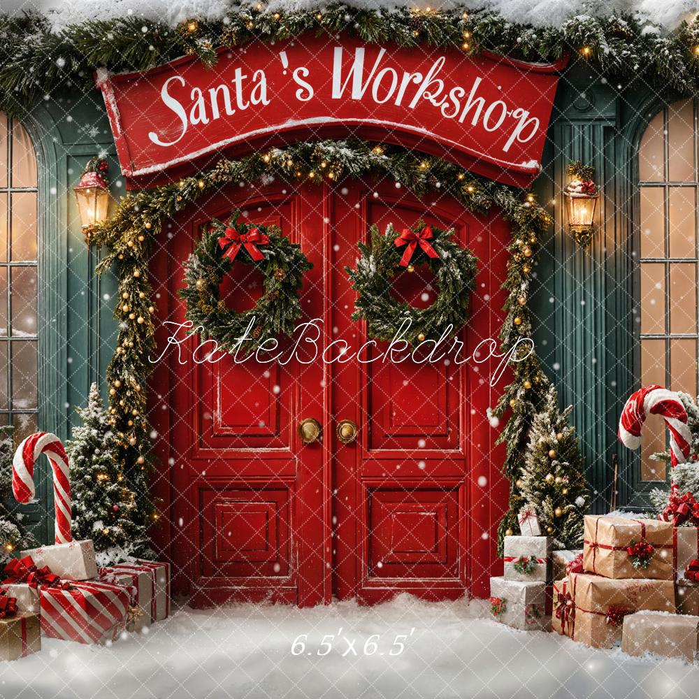 Kate Weihnachten Werkstatt Geschenke Schnee Hintergrund Entworfen von Emetselch - Kate Backdrop.de