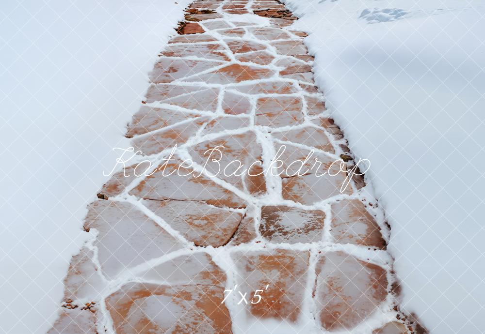 Kate Winter Steinweg Schnee Hintergrund Entworfen von Emetselch - Kate Backdrop.de