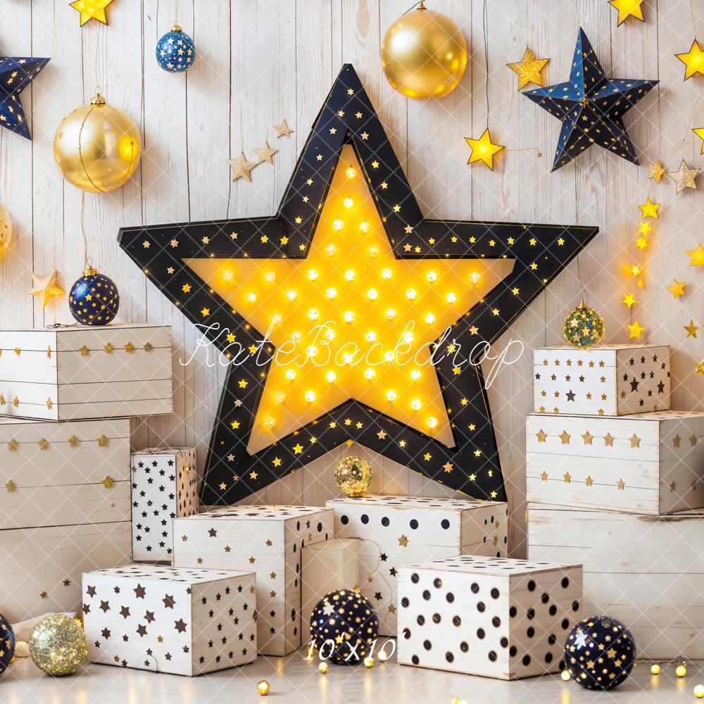 Kate Weihnachten Sterne Geschenkboxen Leuchtend Hintergrund Entworfen von Emetselch - Kate Backdrop.de