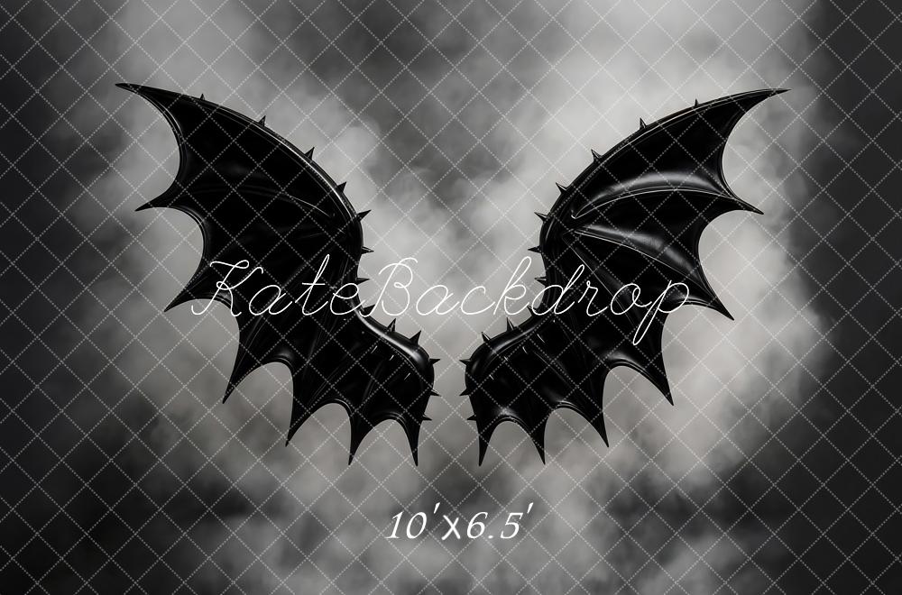 Kate Halloween Schwarze Flügel Nebel Hintergrund Entworfen von Mini MakeBelieve - Kate Backdrop.de