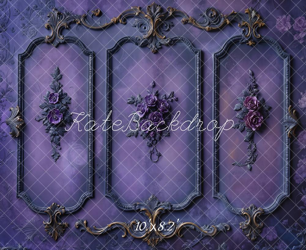 Kate Vintage Rahmen Blumen Lila Hintergrund Entworfen von Chain - Kate Backdrop.de