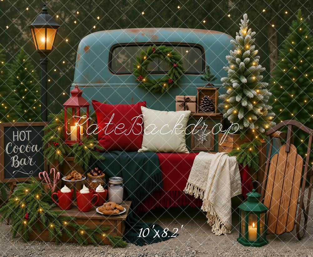 Kate Weihnachten Vintage Auto Tannenbaum Hintergrund Entworfen von Mini MakeBelieve - Kate Backdrop.de