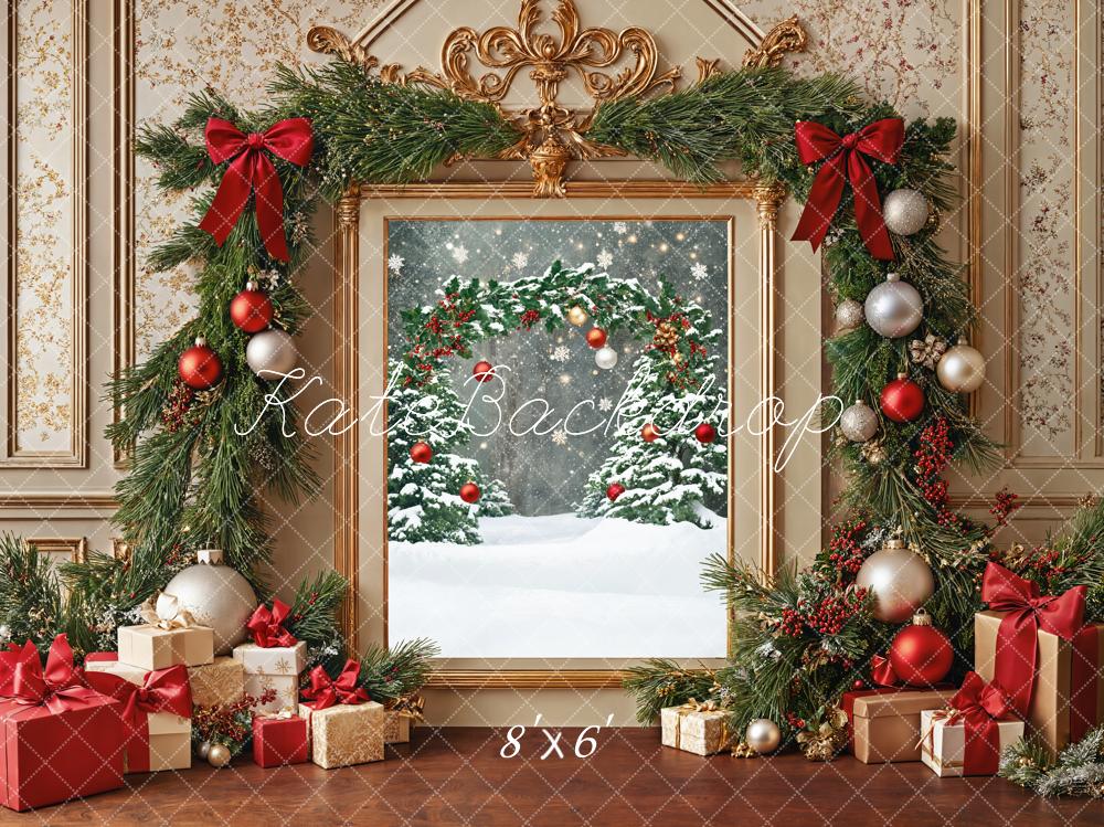 Kate Weihnachten Geschenke Girlande Klassisch Hintergrund Entworfen von Emetselch