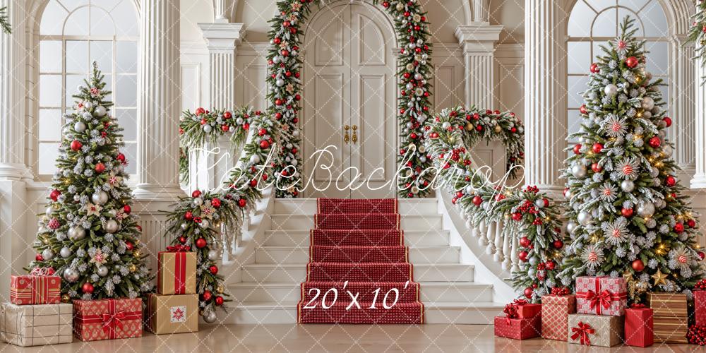 Kate Weihnachten Treppe Geschenke Klassisch Hintergrund Entworfen von Emetselch - Kate Backdrop.de